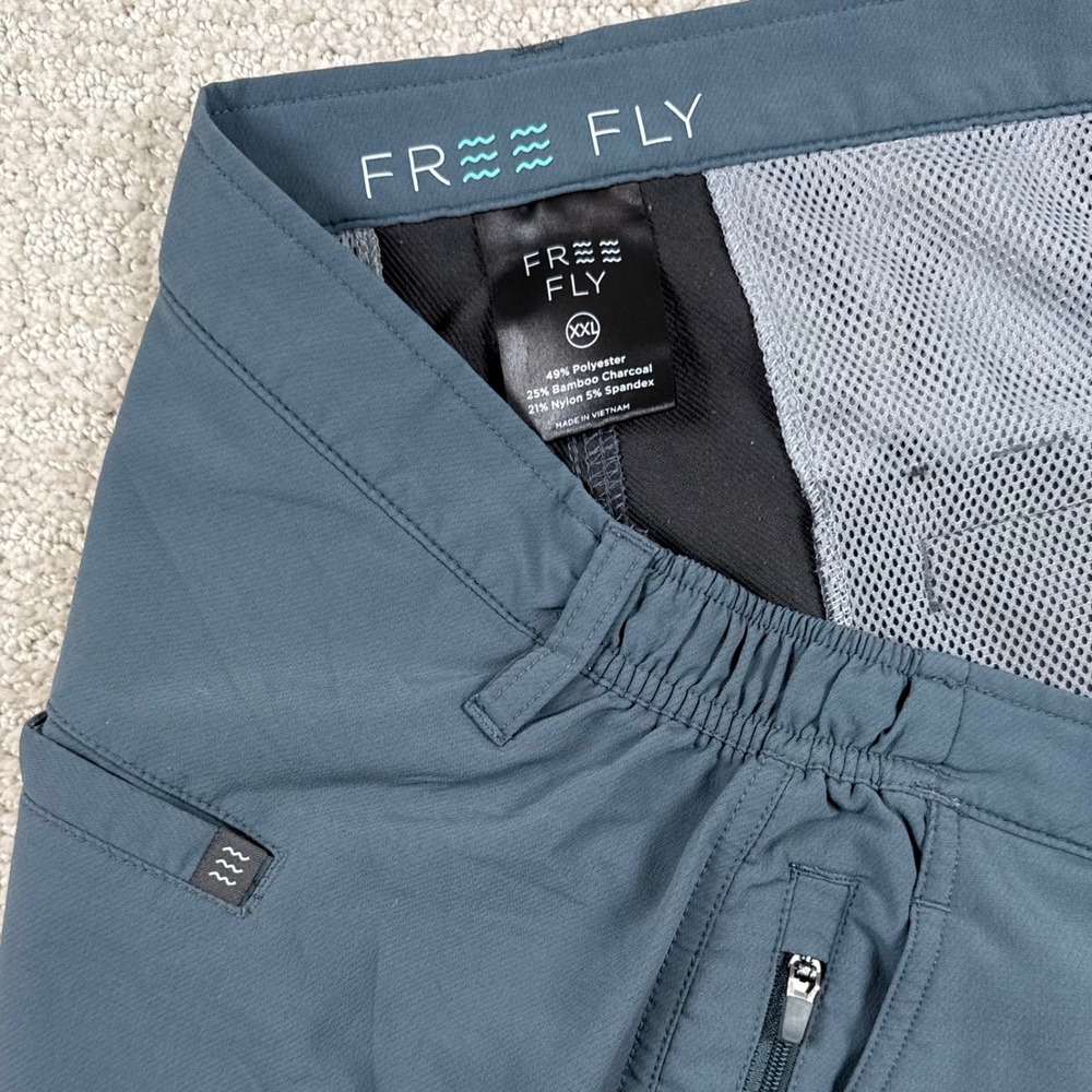 Free Fly Mens 2XL Gray 7" Performance Wicking Outdoor Fishing Shorts